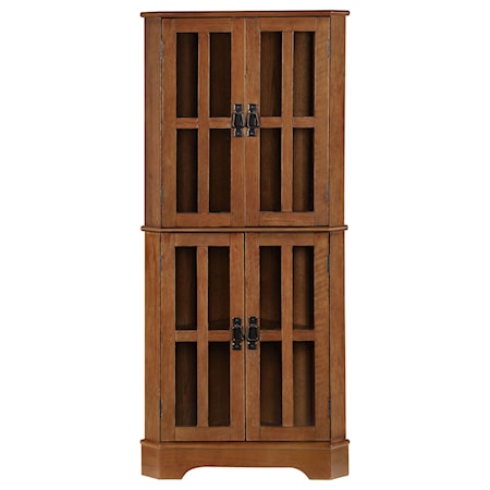 Coreosis Wood Corner Curio Cabinet