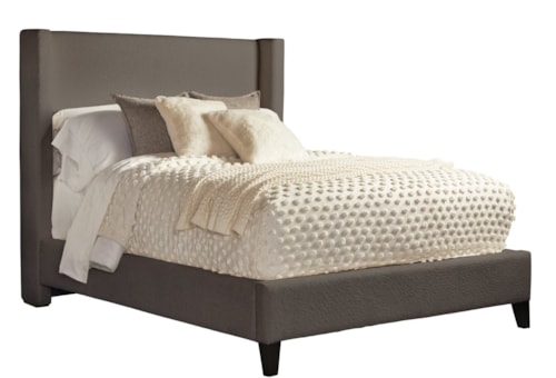 Transitional Upholstered King Bed