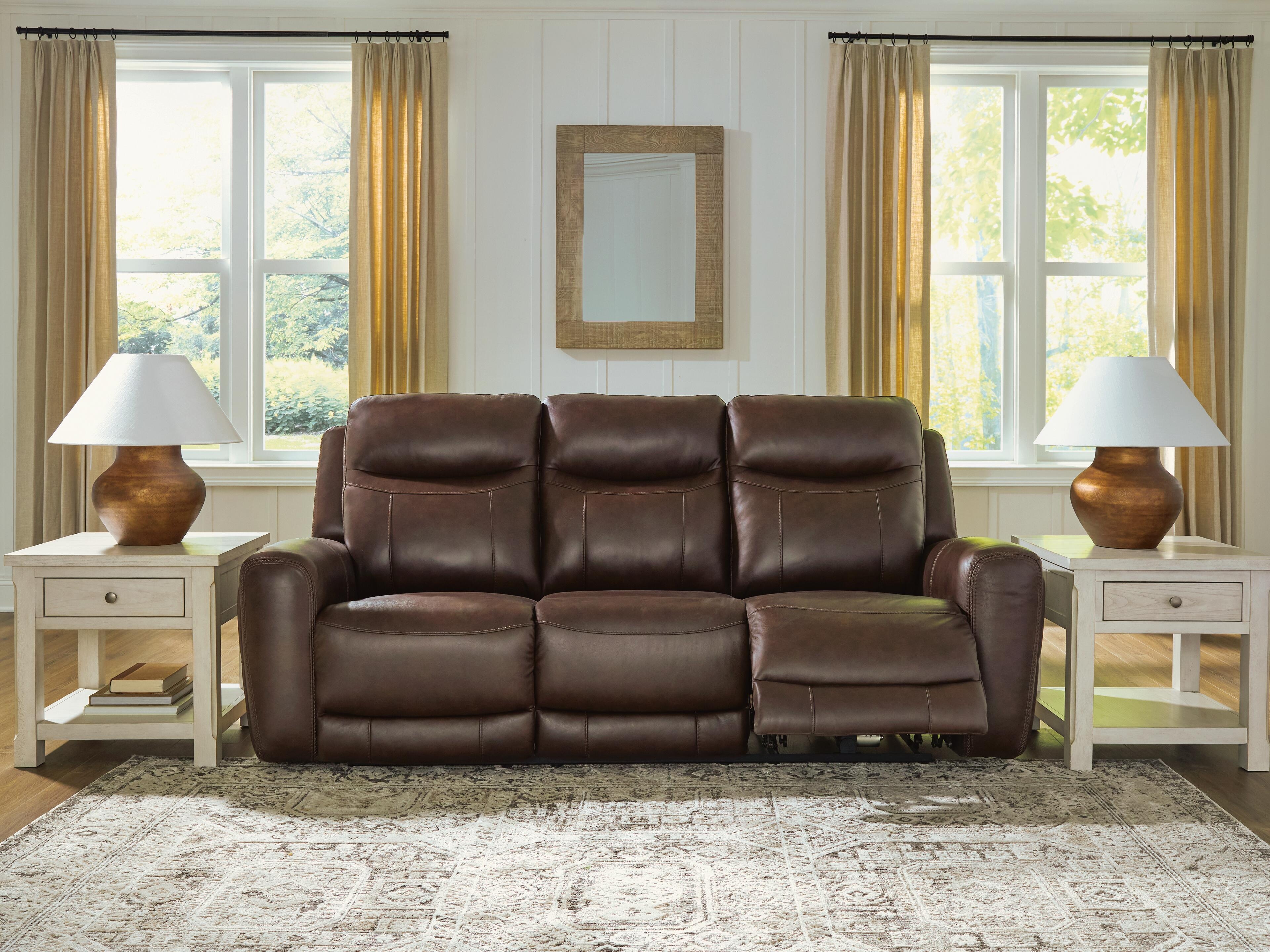 Ashley Gravier Pwr Rec Sofa With Adj Headrest