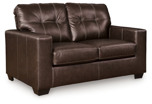 Leather Match Loveseat