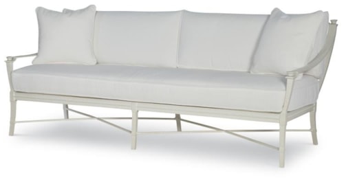 Customizable Outdoor Sofa with Throw Pillows