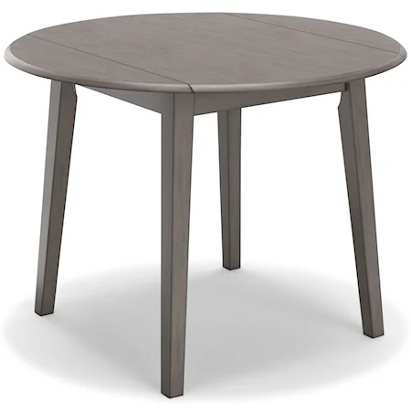 Gray Round Drop Leaf Dining Table