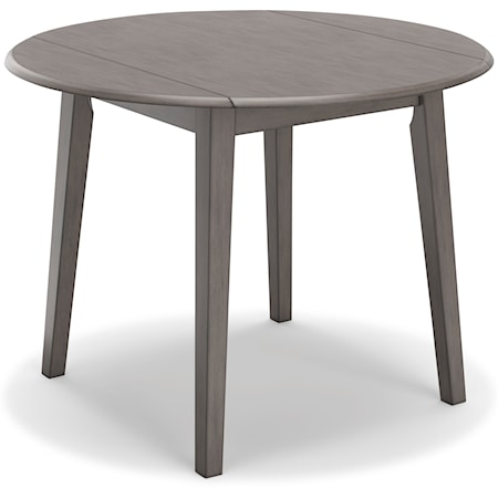 Gray Round Drop Leaf Dining Table