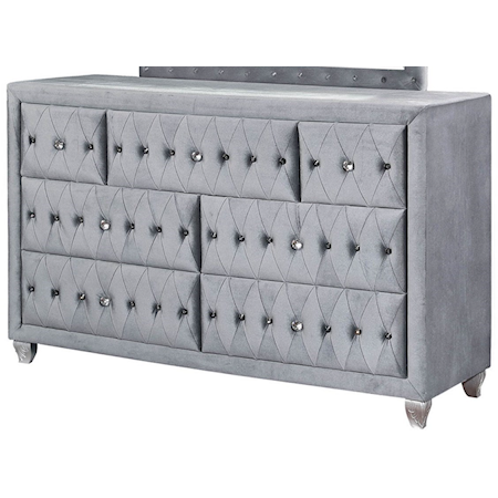 7-Drawer Dresser with Button Tufting