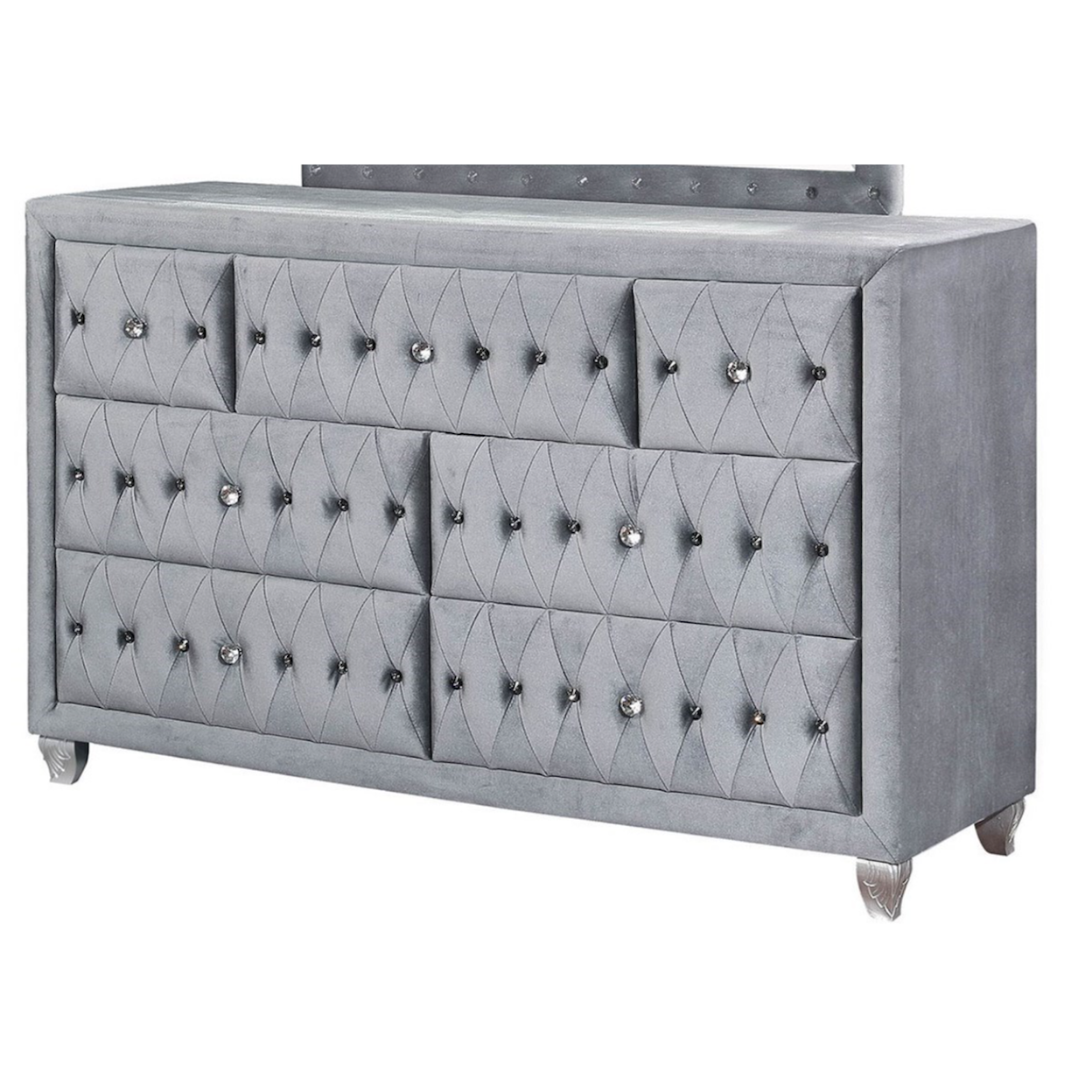 Furniture of America - FOA Alzir 7-Drawer Dresser with Button Tufting