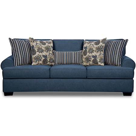 Contemporary Sofa with Rolled Arms