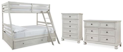 Twin Over Full Bunk Bed, Dresser And Chest