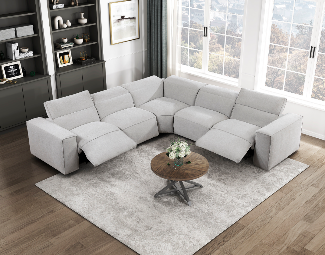 Homelegance Phoebe 5-Piece Power Reclining Sectional Sofa