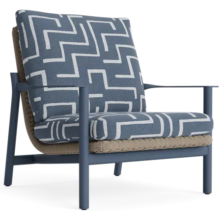 Modern Woven High-Back Lounge Chair