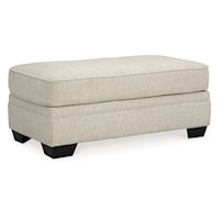 Contemporary Accent Ottoman with Tapered Wood Legs