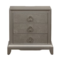 Contemporary Glam Drawer Night Stand with Charging Station