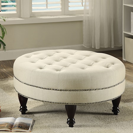 Elchin Tufted Ottoman Oatmeal