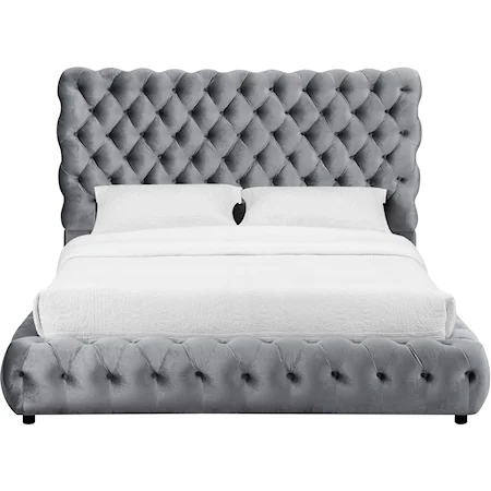 Upholstered Queen Bed with Tufting
