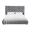 Crown Mark Flory Upholstered King Bed with Tufting