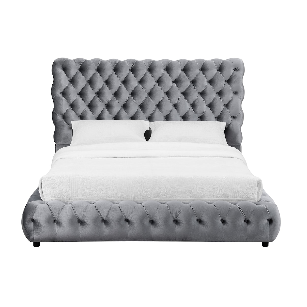 Crown Mark Flory Upholstered Queen Bed with Tufting