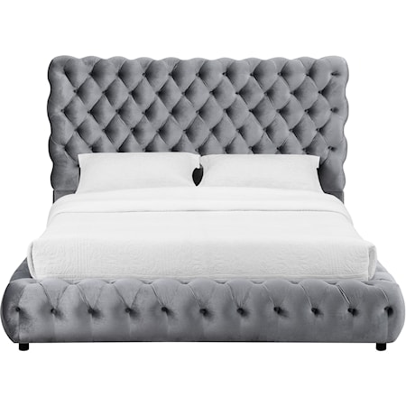 Upholstered Queen Bed with Tufting