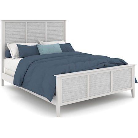 Coastal Queen Bed with Slat Headboard