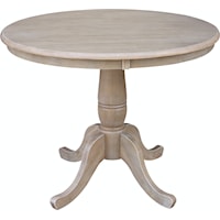 36'' Pedestal Table in Taupe Gray