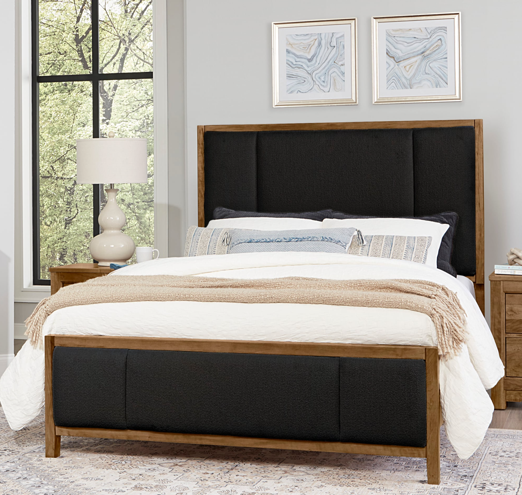Artisan & Post Crafted Cherry California King Upholstered Panel Bed
