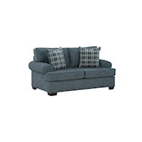 Becker Transitional Loveseat with Rolled Arms