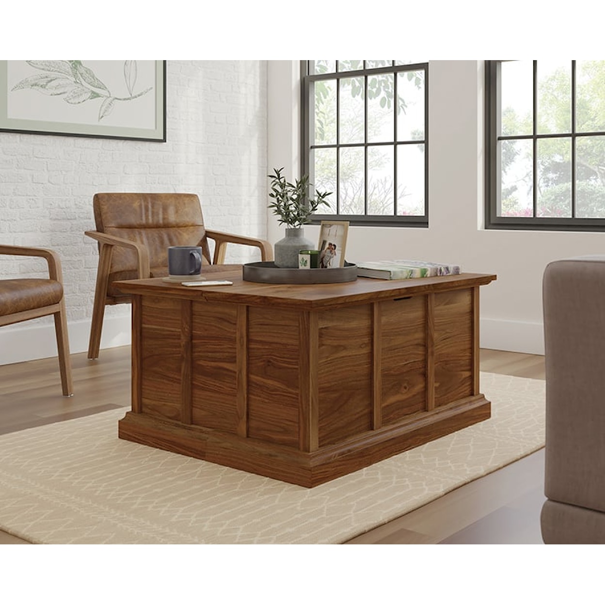 Sauder Cottage Road Coffee Table with Two Storage Sections