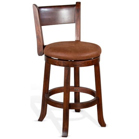 24"H Swivel Barstool, Cushion Seat & Back