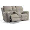 Flexsteel Aarons Power Headrest & Lumbar Reclining Console