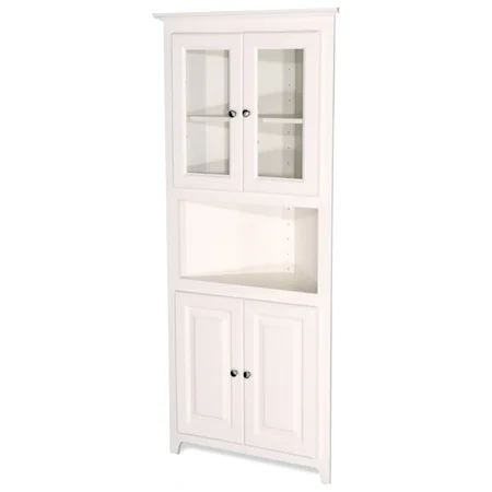 Solid Pine Corner Cabinet with 2 Adjustable Shelves