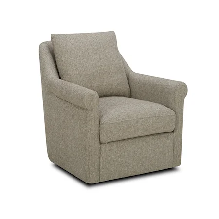 Transitional Upholstered Swivel Accent Chair - Cocoa