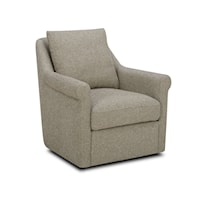 Transitional Upholstered Swivel Accent Chair - Cocoa