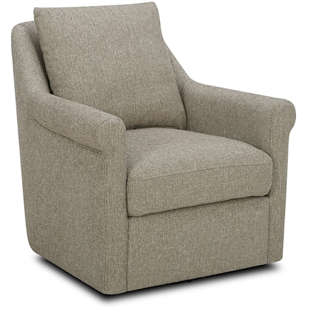 Transitional Upholstered Swivel Accent Chair - Cocoa