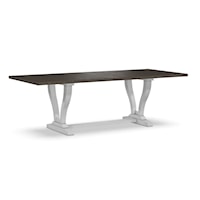 Farmhouse Two-Tone Dining Table with Trestle Base