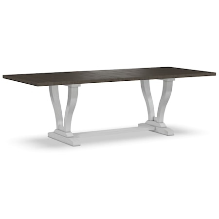Two-Tone Dining Table with Trestle Base