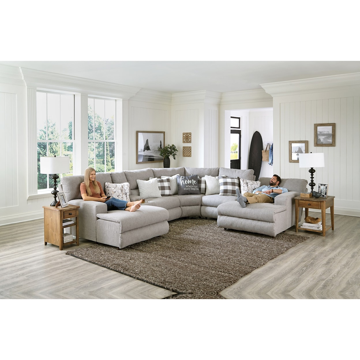 Catnapper 150 Rockport Power Reclining Sectional with 2 Chaises