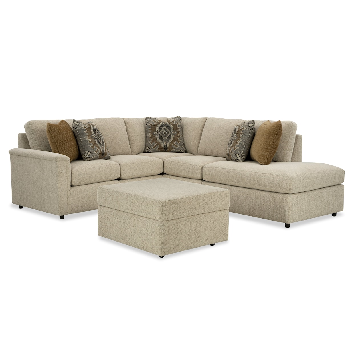 Hickory Craft 739050 5-Piece Sectional with Right Chaise