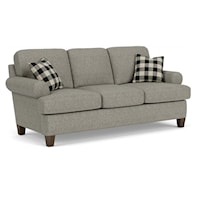 Contemporary 3-Seat Sofa with Rolled Arms