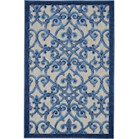 2'8" x 4' Grey/Blue Rectangle Rug