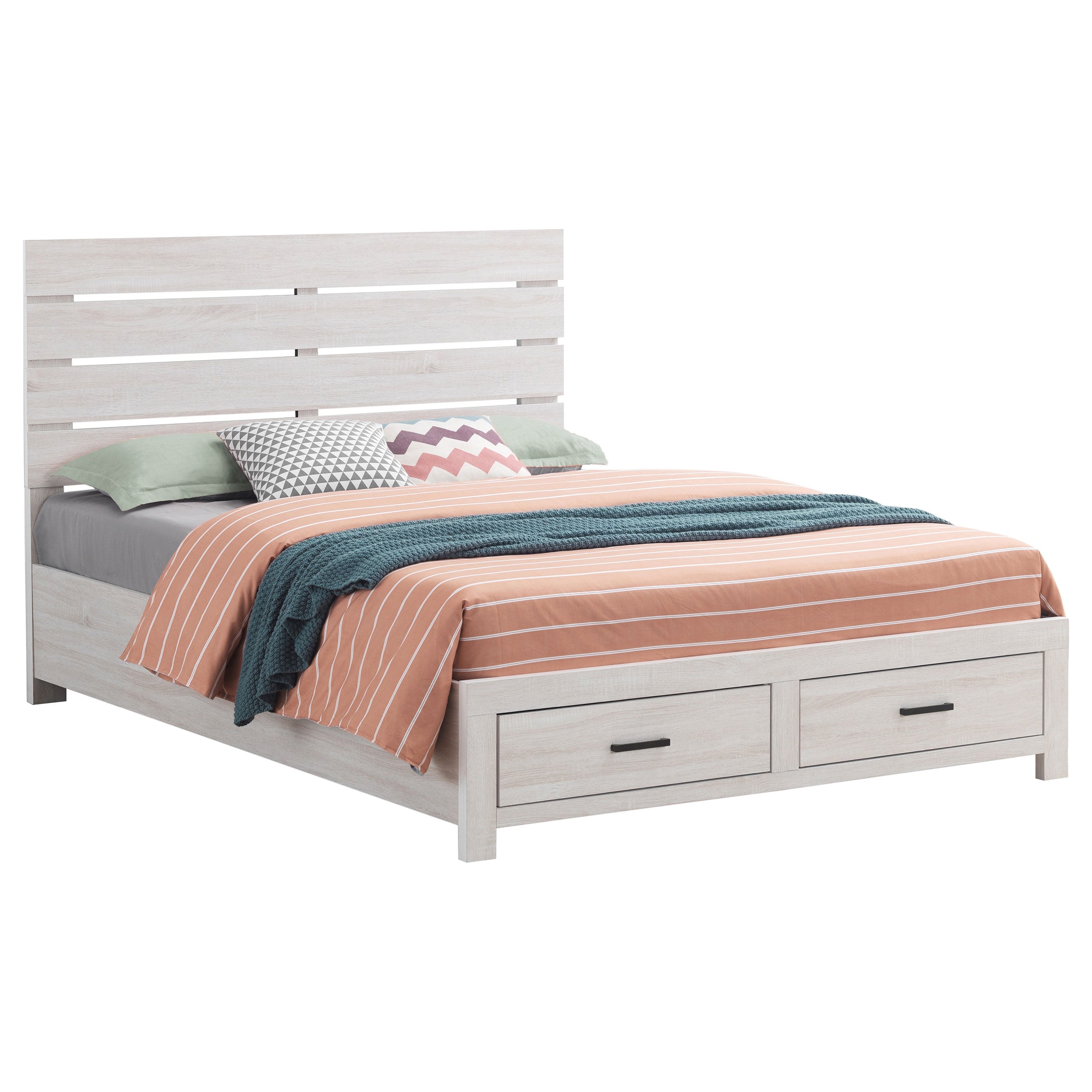 Wood King Storage Panel Bed
