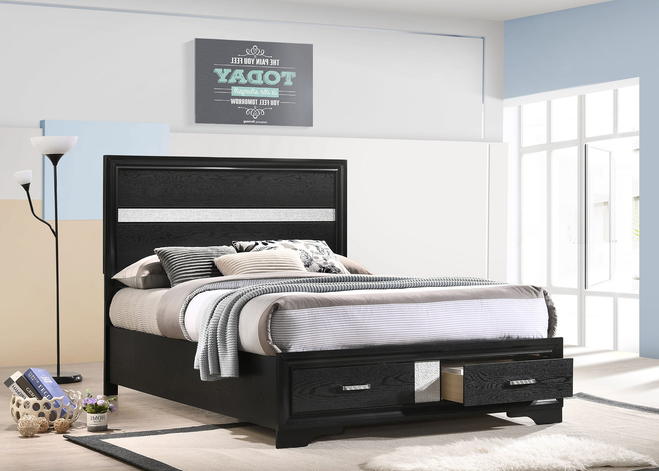 51-inch Wood Full Storage Panel Bed