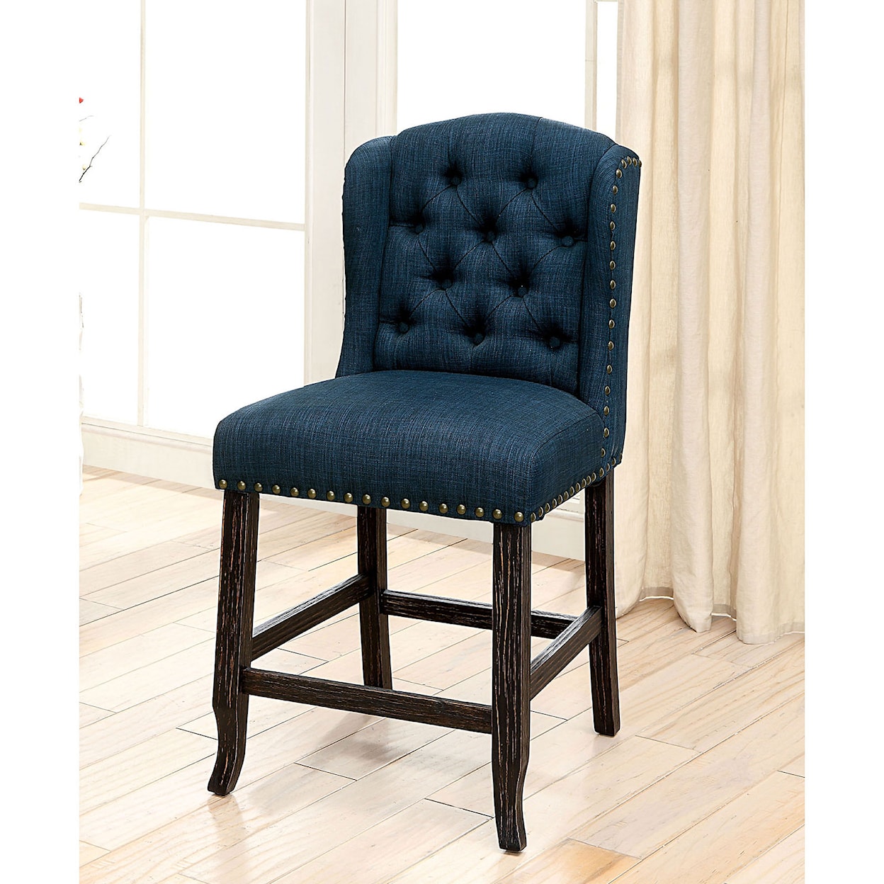 Furniture of America Sania III Counter Height Wing Back Chair