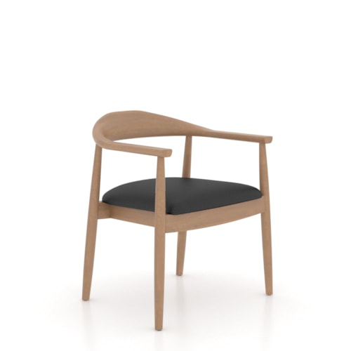 Mid-Century Modern Upholstered Fixed Arm Chair