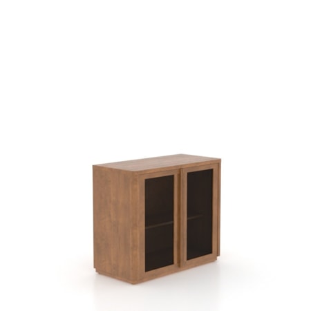 Two-Door Solid Wood Buffet w/Glass Doors