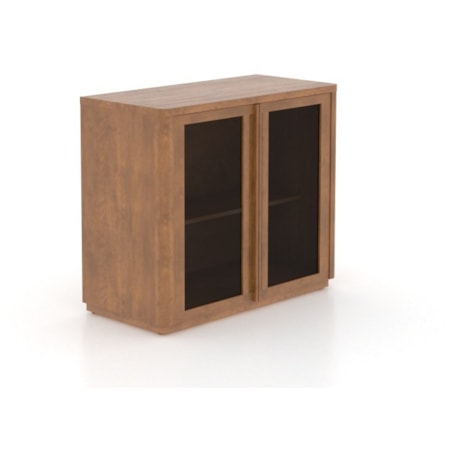 Two-Door Solid Wood Buffet w/Glass Doors