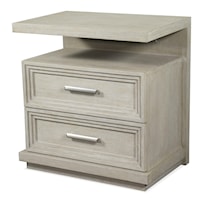 Contemporary 2-Drawer Nightstand with USB Ports