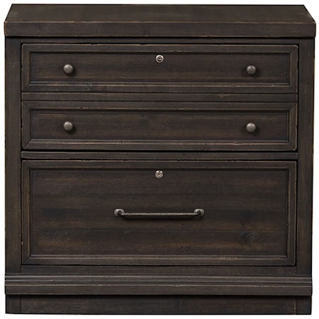 Transitional Bunching Lateral File Cabinet with Two Locking File Drawers
