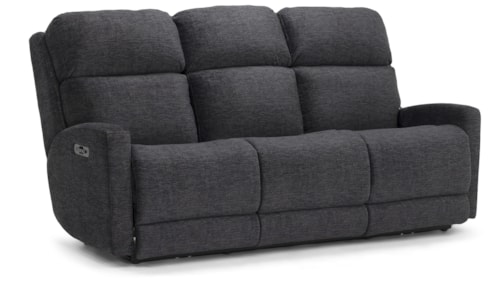 Contemporary Power Reclining Sofa with Power Lumbar Support, Power Headrest and Wireless Remote