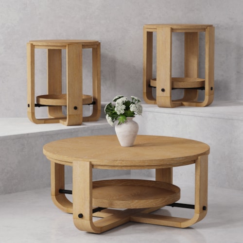 Transitional 3-Piece Occasional Table Set