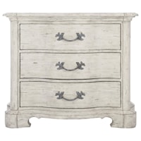 Rustic Farmhouse 3-Drawer Bachelor's Chest in Whitewashed Cotton Finish