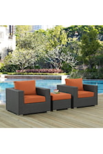 Modway Sojourn 7 Piece Outdoor Patio Sunbrella® Sectional Set - Navy