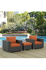 Modway Sojourn 7 Piece Outdoor Patio Sunbrella® Sectional Set - Beige